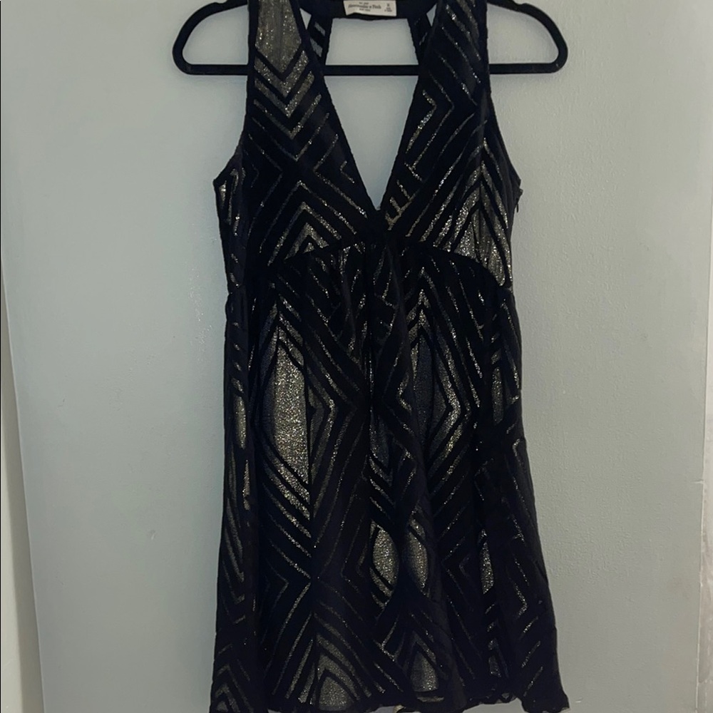 Abercrombie & Fitch Black and Gold Mini Dress